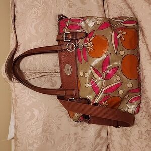 Fossil Tote Bag with Colorful Print